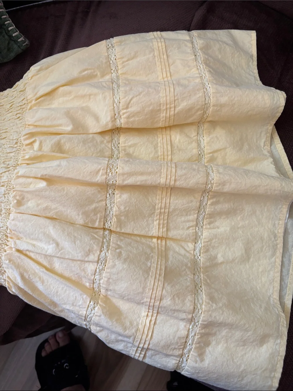 Yellow Smocked Ruffle Kids Dress